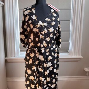 NWT Argent sz 8 floral maxi w/side pockets, tie waist & side slits.
